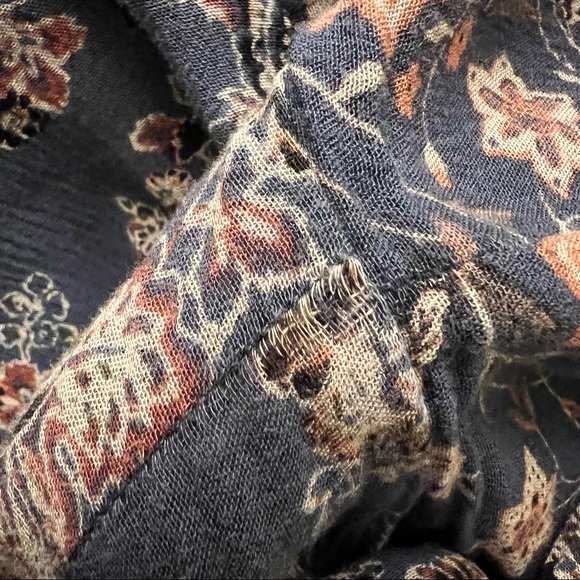 Free People Lucky Loosey Swing Dress Indigo Combo Size Large - Picture 11 of 16